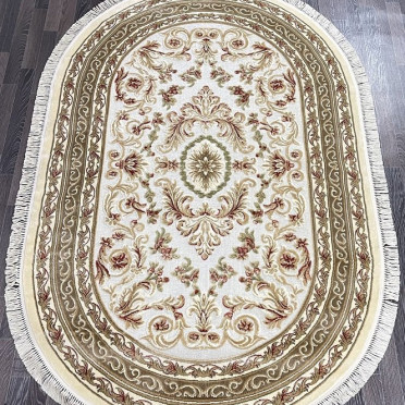 Ковер бельгийский 5052498440 KUNDUZ (Вискоза, кремовый) овальный