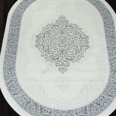 Ковер 00759B - CREAM HB / GREY FDY - Овал - коллекция SAHARA