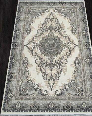 Ковер персидский 752085 Kashan (Хит-сет, серый, кремовый)