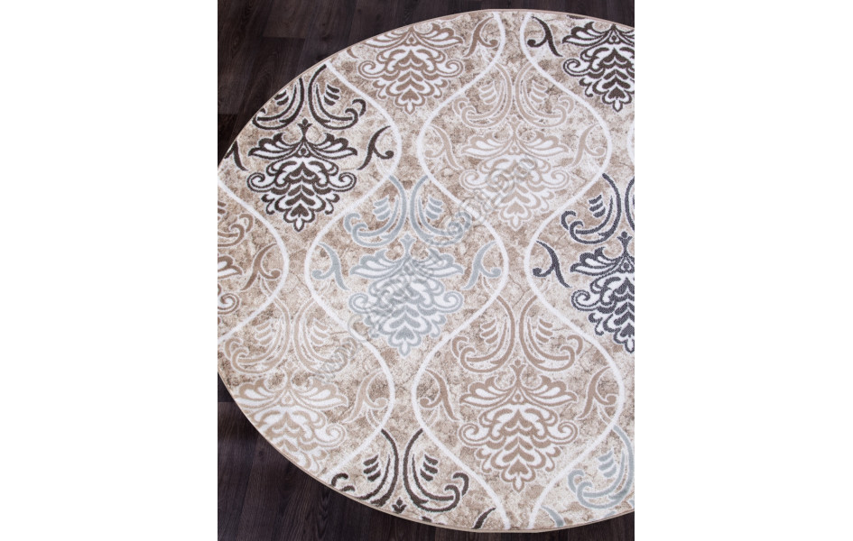 Ковер d310 - CREAM-BROWN - Круг - коллекция VALENCIA DELUXE