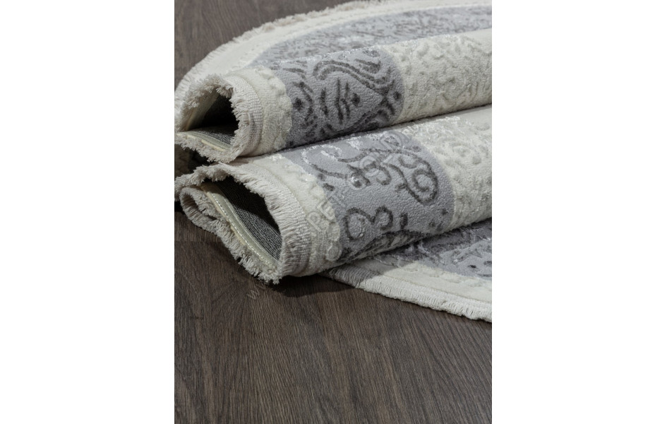 Ковер 00759B - CREAM HB / GREY FDY - Овал - коллекция SAHARA